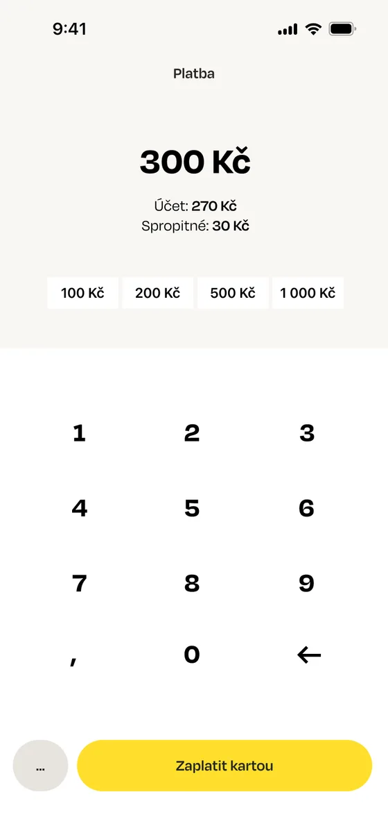 Aplikace Hugo: platba 300 Kč včetně spropitného